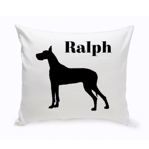 JDS Personalized Gifts Personalized Great Dane Classic Silhouette Throw Pillow JMSI2532